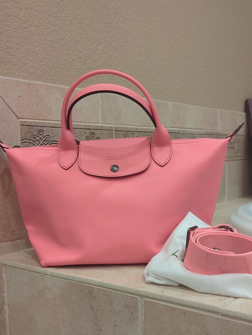 Longchamp Le Pliage Xtra S Handbag Pink Leather Bag